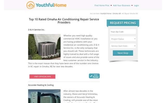 Interstate Heating & Air Conditioning's page as the assistant saw it