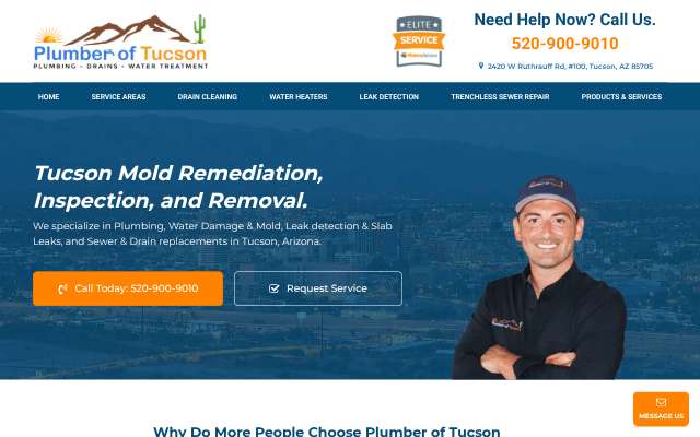 Plumber of Tucson's page as the assistant saw it