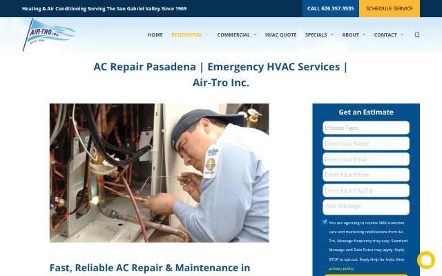 Air-Tro Inc.'s page as the assistant saw it