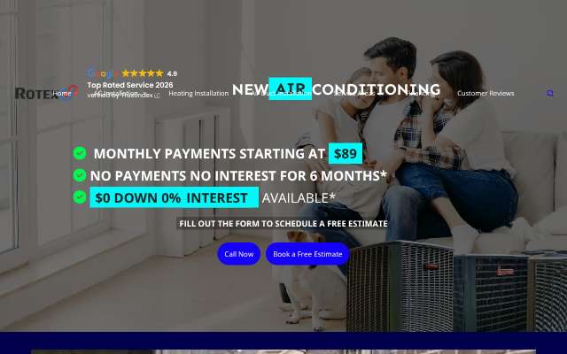 Rotex AC and Heating's page as the assistant saw it