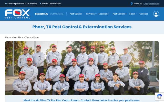Fox Pest Control's page as the assistant saw it