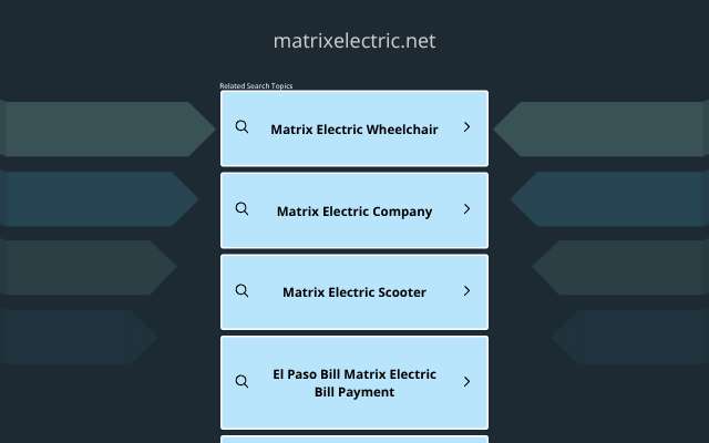 Matrix Electric's page as the assistant saw it