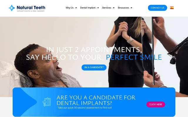 Natural Teeth Implant Center's page as the assistant saw it