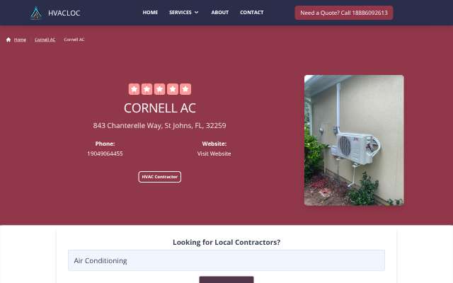 Cornell AC's page as the assistant saw it