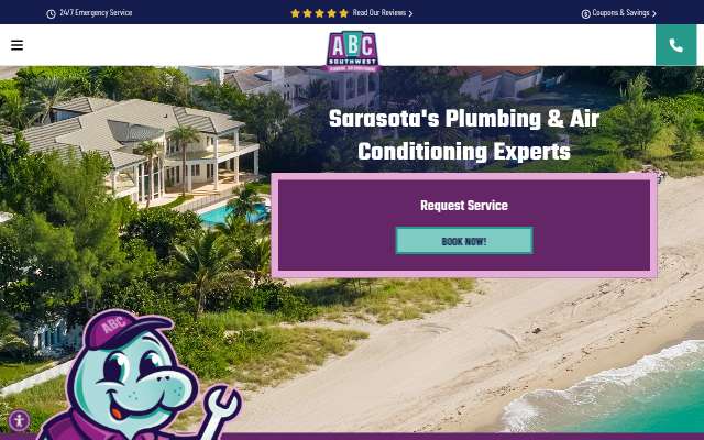 ABC Southwest Plumbing & Air Conditioning's page as the assistant saw it