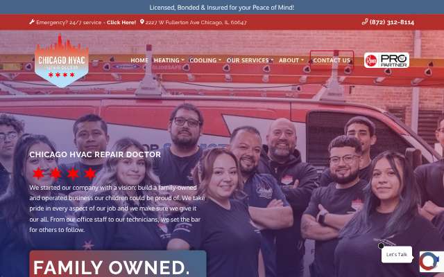 Chicago HVAC Repair Doctor, Inc.'s page as the assistant saw it