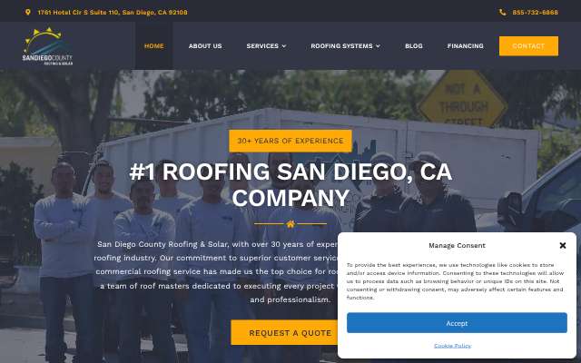 Page cited for San Diego County Roofing & Solar