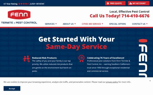 Fenn Termite & Pest Control, Inc.'s page as the assistant saw it