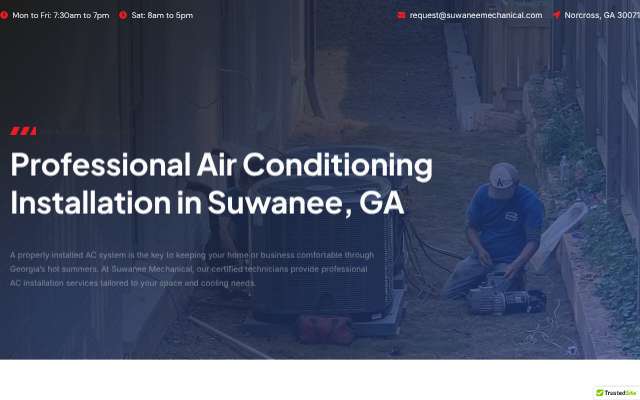 Suwanee Mechanical's page as the assistant saw it