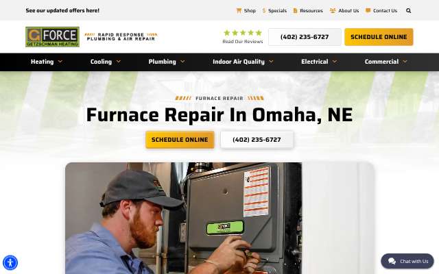 Getzschman Heating's page as the assistant saw it