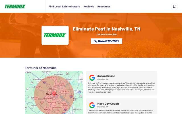 Terminix (Nashville)'s page as the assistant saw it