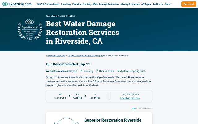 Page cited for 911 Restoration of Riverside