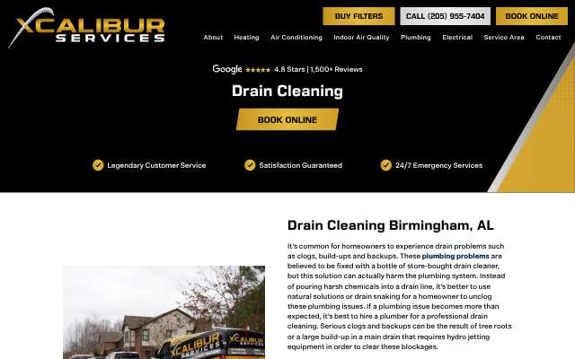 Xcalibur Services's page as the assistant saw it