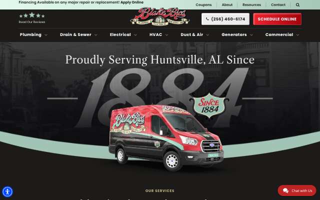 Blake Brothers Services's page as the assistant saw it