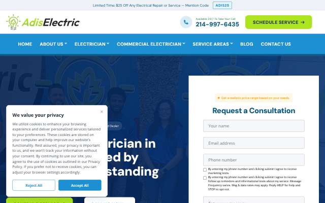 Page cited for Adis Electric