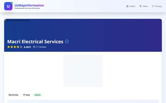Macri Electrical Services's page as the assistant saw it