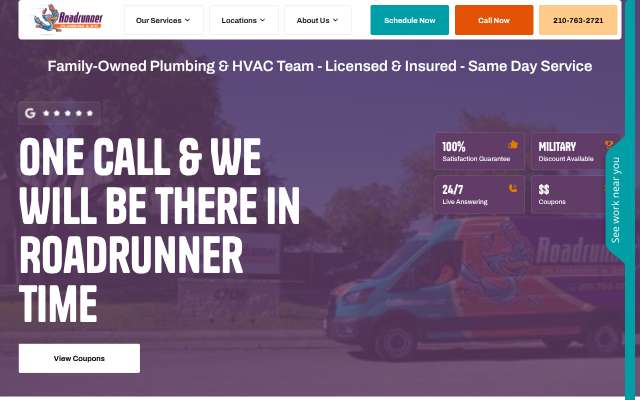 Page cited for Roadrunner Plumbing & Air
