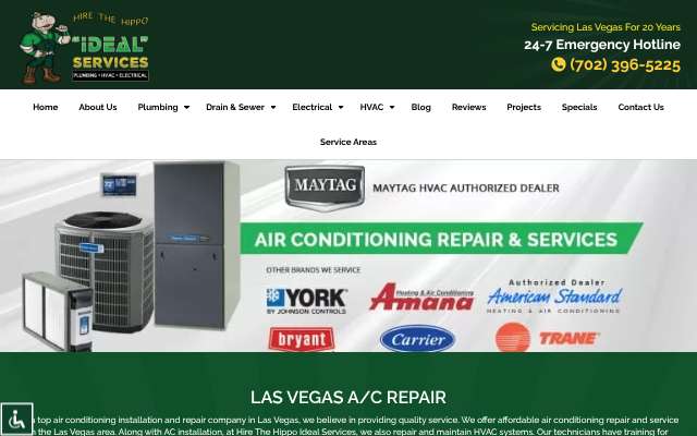 Ideal Services's page as the assistant saw it
