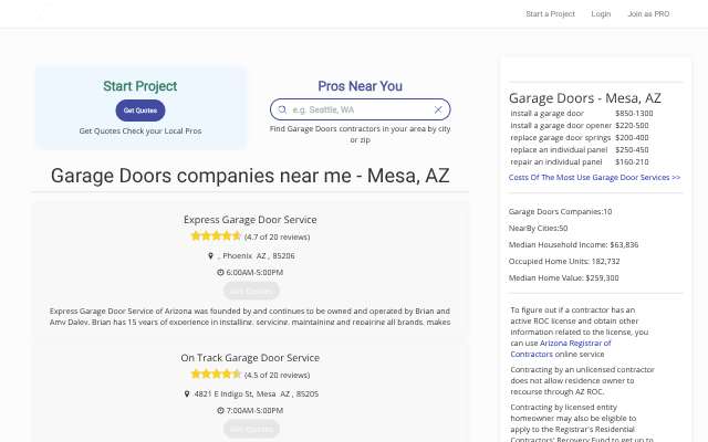 Page cited for On Track Garage Door Service