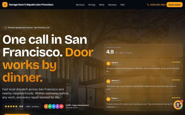 Page cited for Garage Door's Repairs San Francisco