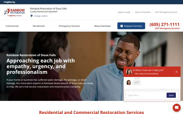 Rainbow Restoration of Sioux Falls's page as the assistant saw it