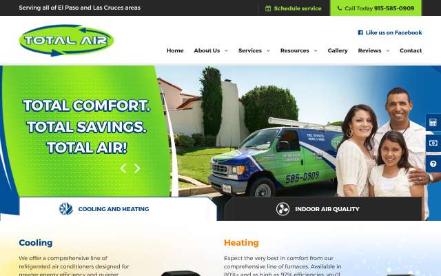 Total Air's page as the assistant saw it
