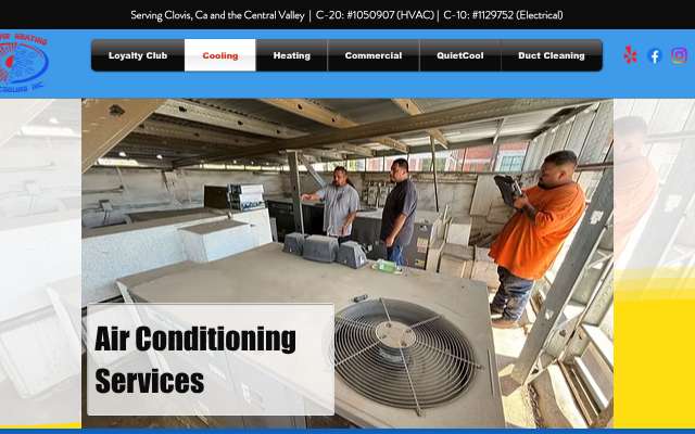 Anytime Heating and Cooling Inc.'s page as the assistant saw it
