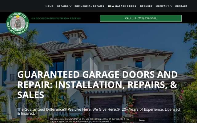 Guaranteed Garage Doors & Repair's page as the assistant saw it