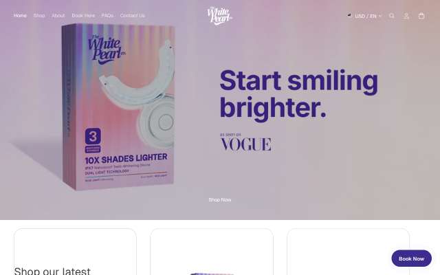 The White Pearl Co.'s page as the assistant saw it