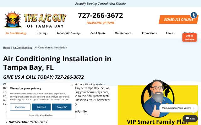 The A/C Guy of Tampa Bay Inc.'s page as the assistant saw it