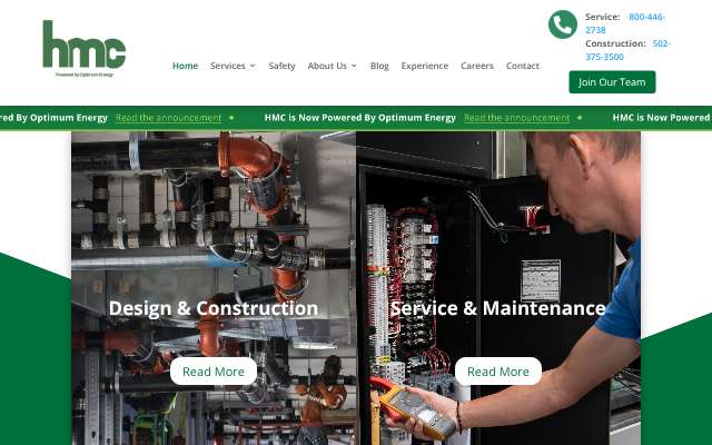 HMC Service Company's page as the assistant saw it