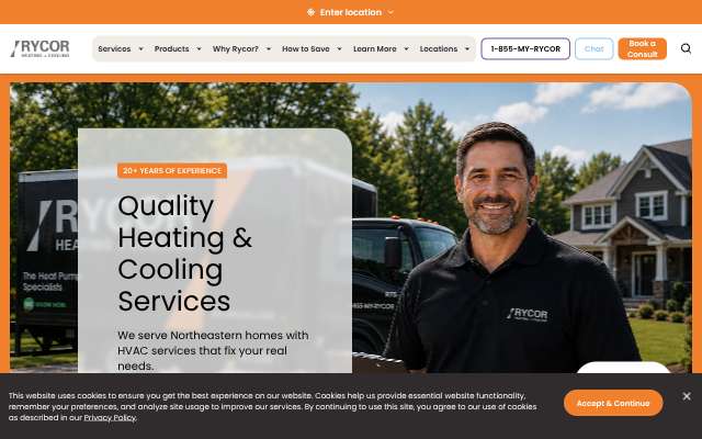 RYCOR HVAC's page as the assistant saw it