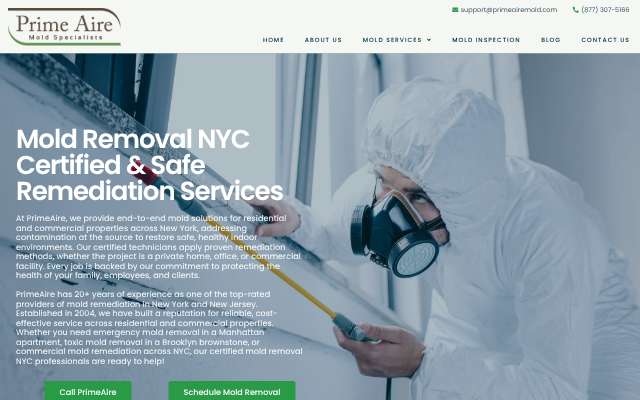 PrimeAire Mold Inspections's page as the assistant saw it
