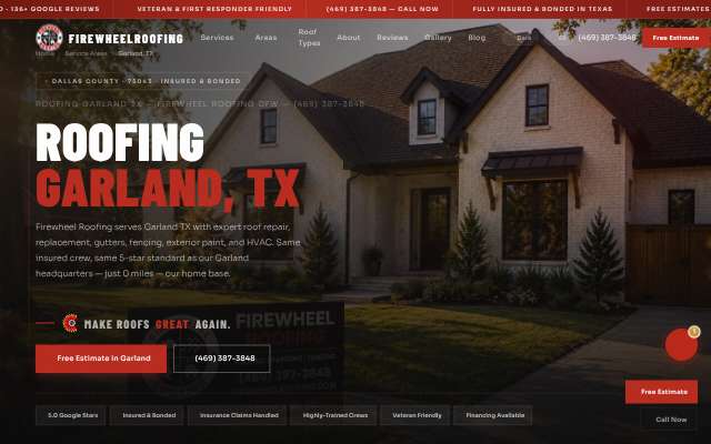 Firewheel Roofing's page as the assistant saw it