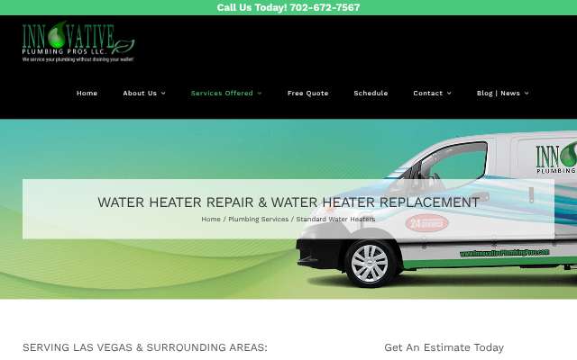 Innovative Plumbing Pros's page as the assistant saw it