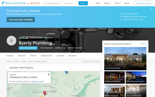 Page cited for Byerly Plumbing
