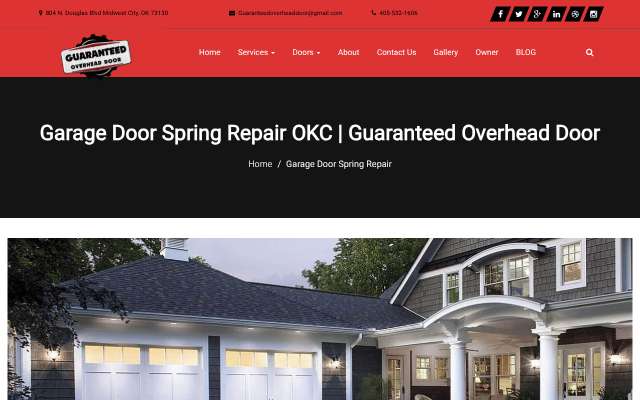 Guaranteed Overhead Door's page as the assistant saw it