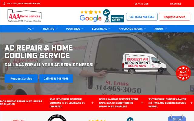 AAA Home Services's page as the assistant saw it