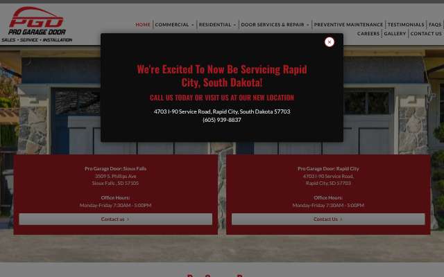 Pro Garage Doors's page as the assistant saw it