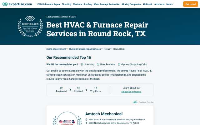 Lakeway AC & Heating's page as the assistant saw it