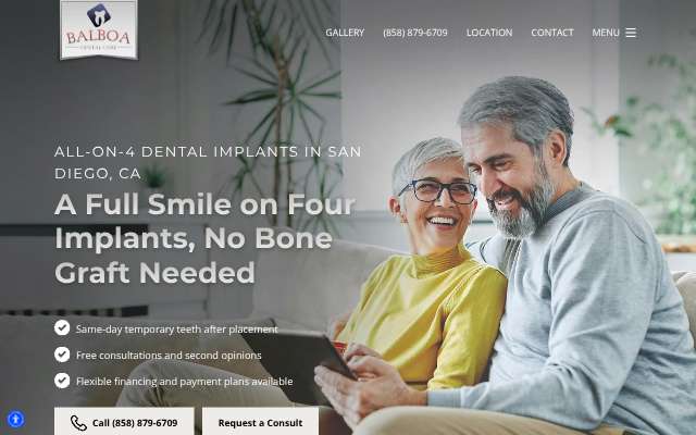 Balboa Dental Care's page as the assistant saw it
