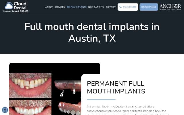 Cloud Dental's page as the assistant saw it