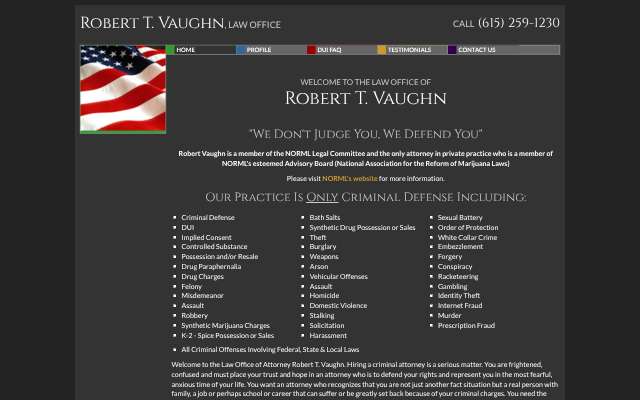 Robert Vaughn's page as the assistant saw it