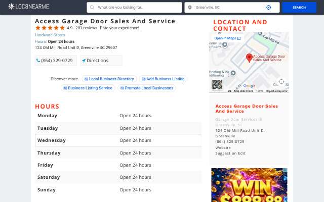 Page cited for Access Garage Door Sales And Service