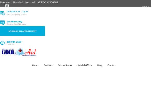 Cool Aid Air Conditioning's page as the assistant saw it