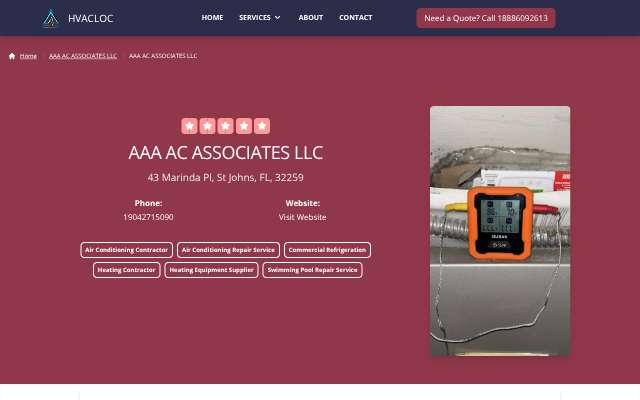 AAA AC Associates LLC's page as the assistant saw it