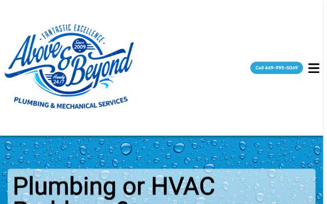 Above and Beyond Plumbing & Mechanical Services's page as the assistant saw it