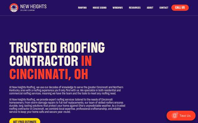Page cited for New Heights Roofing