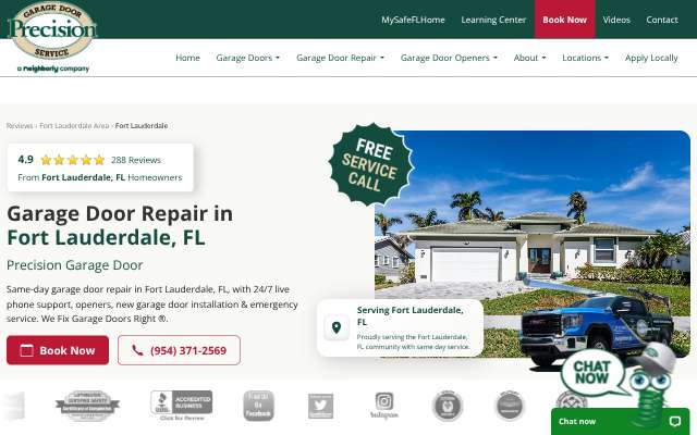 Page cited for Precision Garage Door