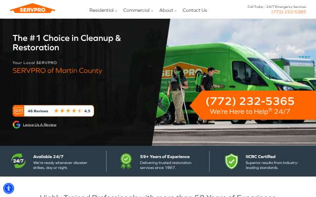 Page cited for SERVPRO of Martin County